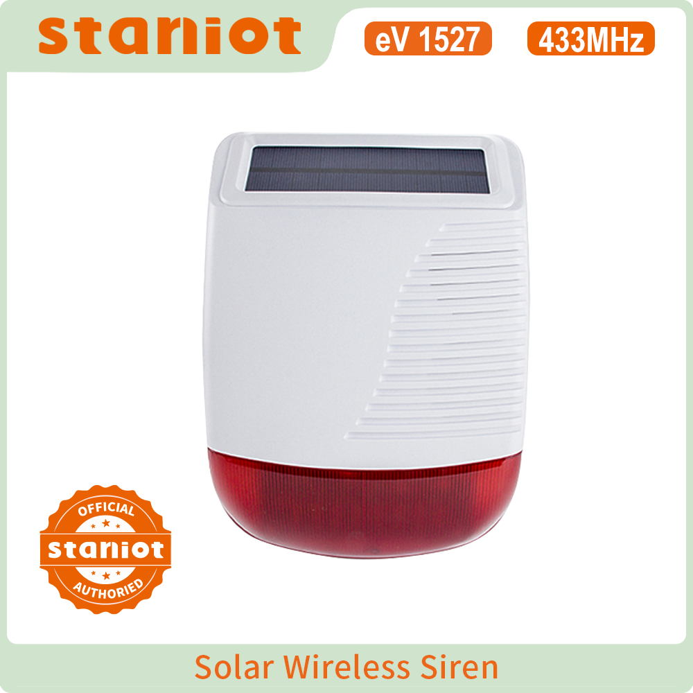 Home Security Siren - Staniot Sirena stroboscopica solare esterna wireless