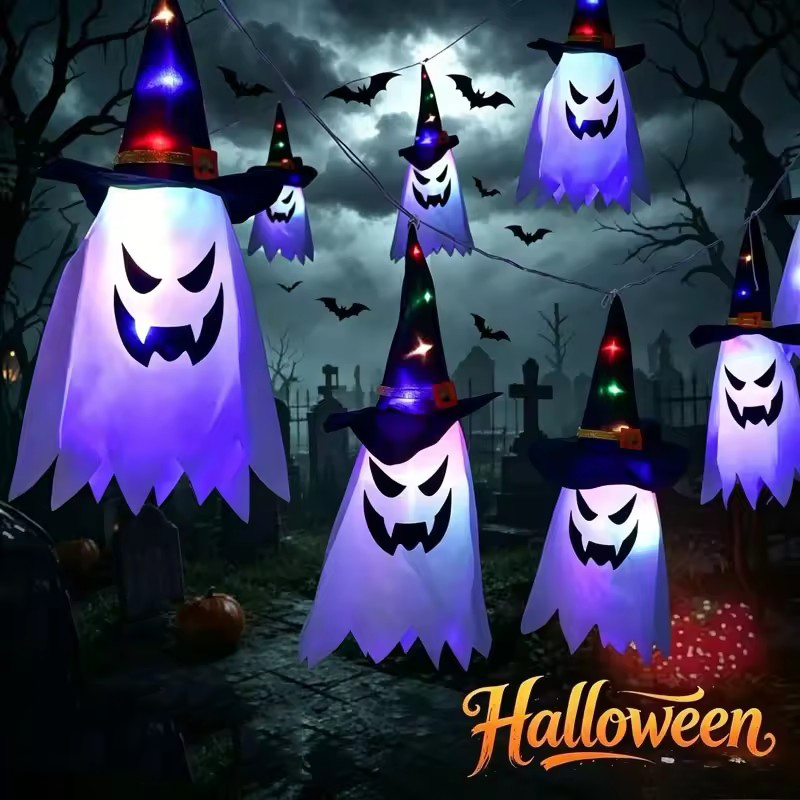 Home Security Yard Sign - Cappello da strega luminoso di Halloween,