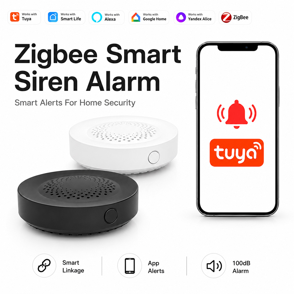 Home Security Siren - Sirena d'Allarme Tuya Zigbee 100dB, Allarme