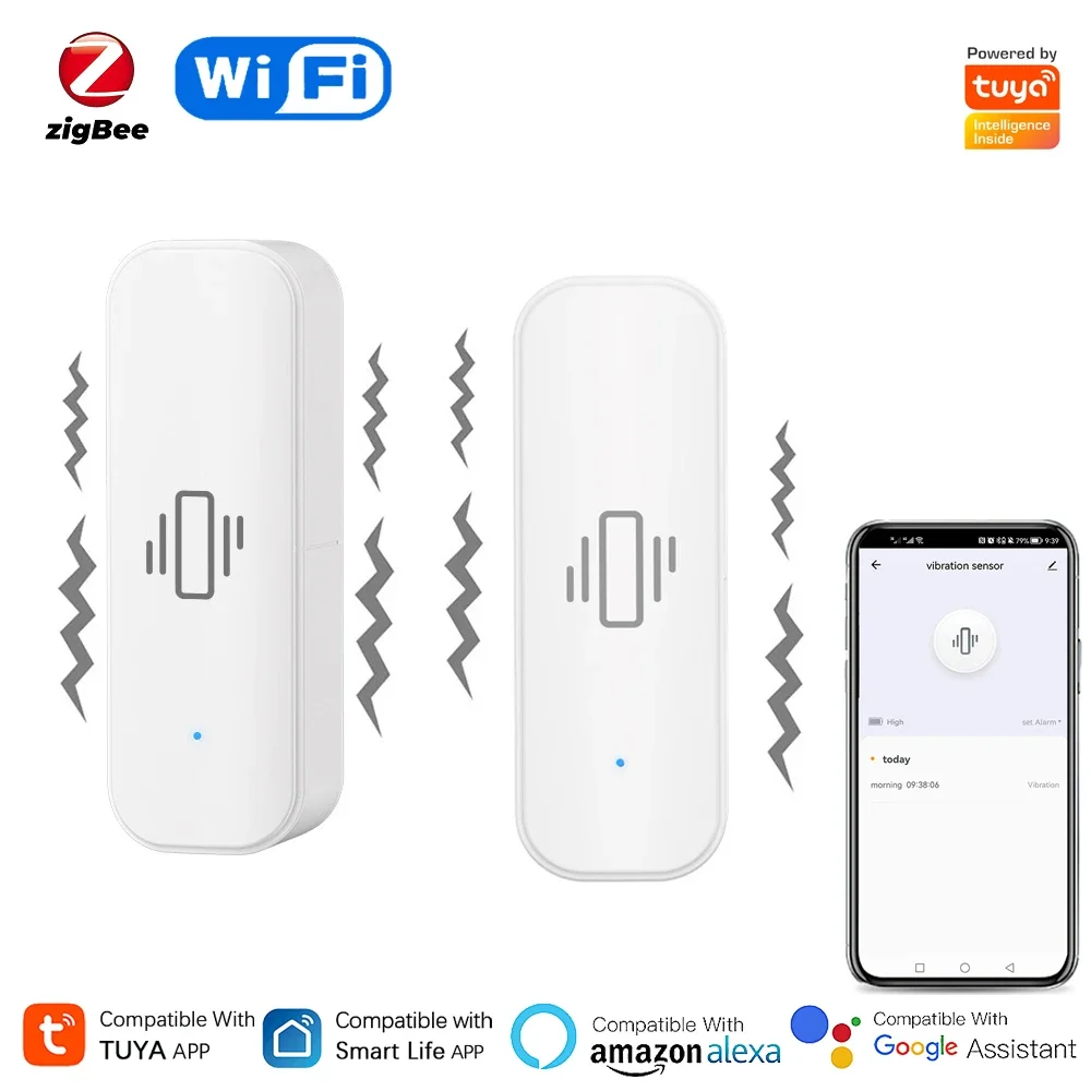 Home Security And Monitoring - Tuya WiFi/Zigbee sensore di vibrazione intelligente