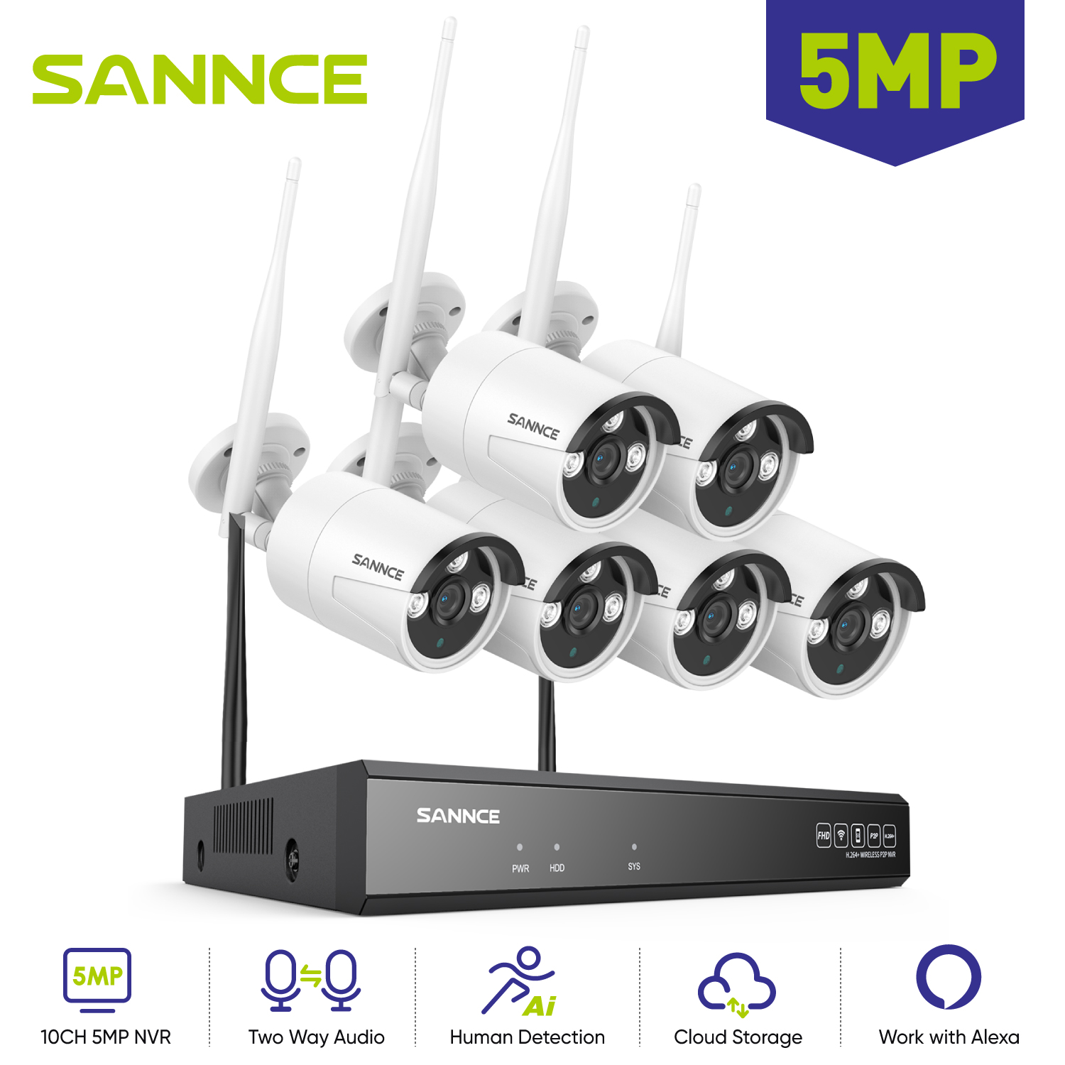 SANNCE 6PCS 5MP Wifi Camera IP - Home Security Panel recensione e prezzo