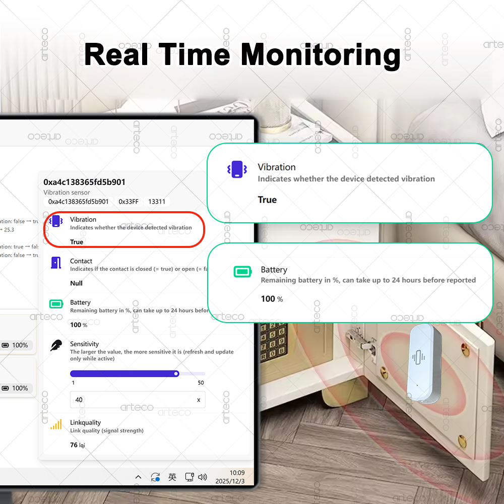 Smart ZigBee 3.0 Sensore di vi - Home Security And Monitoring recensione e prezzo